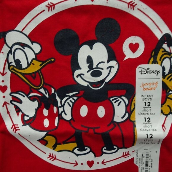 Lot of 2 Disney Mickey Mouse Tees Graphic T-Shirts Red Orange Baby Toddler 12 Mo - Picture 4 of 10